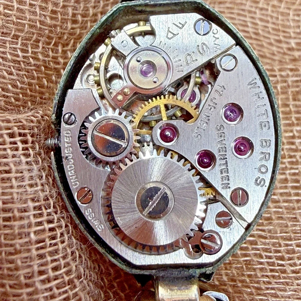 Vintage Driva 17 Jewels Watch Art Deco Stone Band Parts Repair For Restoration